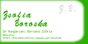 zsofia boroska business card